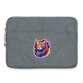 Regenbogen-Helle Katze - Laptoptasche 15" - Grau meliert - Vorne
