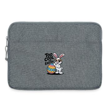Lapin de Pâques avec lunettes de soleil et œuf - Sacoche pour ordinateur portable 15 pouces - gris chiné - Devant