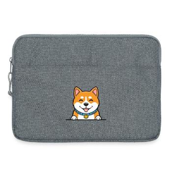 Akita Inu (Porträt/Comic) - Laptoptasche 15" - Grau meliert - Vorne