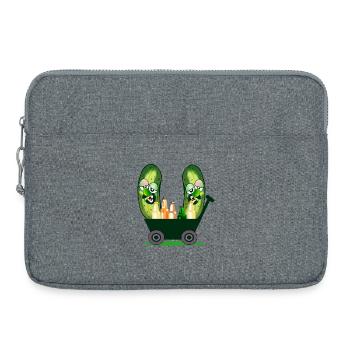 Handkarren-Gartenarbeit Camping Gurken - Laptoptasche 15" - Grau meliert - Vorne