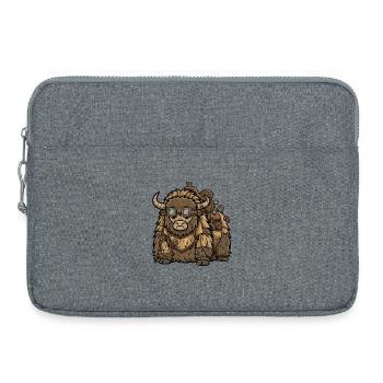 Steampunk Transport-Yak-Rüstung und Gepäck - Laptoptasche 15" - Grau meliert - Vorne