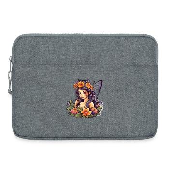 Elfe florale mandala hibiscus - Sacoche pour ordinateur portable 15 pouces - gris chiné - Devant