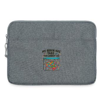 Buntes Gehirn mit versteckten Tabs - Laptoptasche 15" - Grau meliert - Vorne