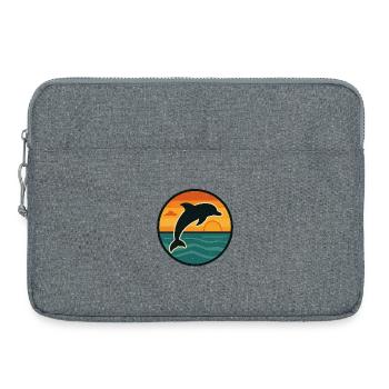 Fille qui aime les dauphins – Chemise Animal de l’Océan - Sacoche pour ordinateur portable 15 pouces - gris chiné - Devant