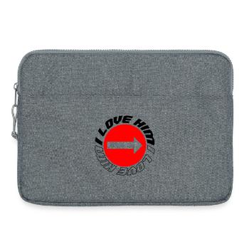 Ich liebe ihn - Laptoptasche 15" - Grau meliert - Vorne