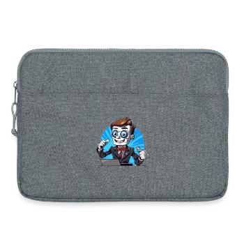 Robot streamer in a suit - Laptop bag 15" - heather grey - Front