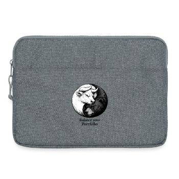 Börse Yin Yang: Bulle & Bär Balance your Portfolio - Laptoptasche 15" - Grau meliert - Vorne