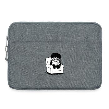 Sticker Child Reading Cozy Armchair Black and White - Laptop bag 15" - heather grey - Front