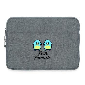 Pinguine Beste Freunde - Laptoptasche 15" - Grau meliert - Vorne