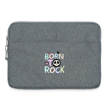 Né dans le Rock Rainbow - Sacoche pour ordinateur portable 15 pouces - gris chiné - Devant