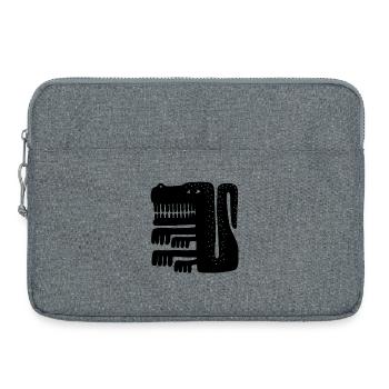 Silhouette d’animal spirituel géométrique tribal - Sacoche pour ordinateur portable 15 pouces - gris chiné - Devant
