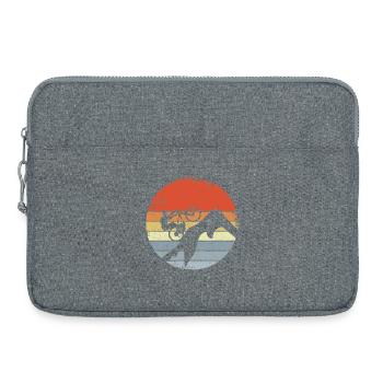 Vintage Mountain Biker Drawing - Laptop bag 15" - heather grey - Front