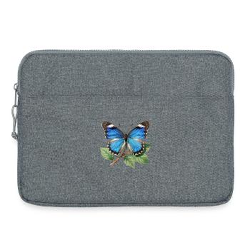 Papillon bleu sur branche - Sacoche pour ordinateur portable 15 pouces - gris chiné - Devant