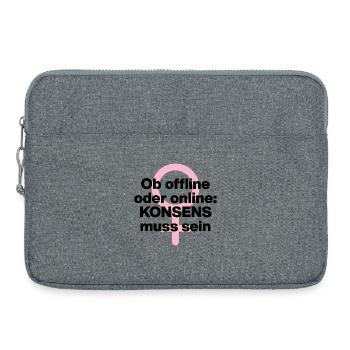OB OFFLINE ODER ONLINE: KONSENS! ♀ FEMALE POWER - Laptoptasche 15" - Grau meliert - Vorne