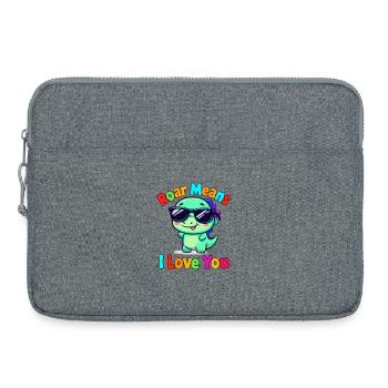 Rugissement signifie je t’aime Dino - Sacoche pour ordinateur portable 15 pouces - gris chiné - Devant