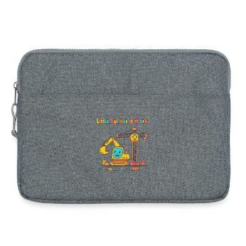 Little construction worker at crane - Laptop bag 15" - heather grey - Front