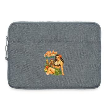 Pin-Up Aloha State of Mind – Retro Tiki Style - Laptop bag 15" - heather grey - Front