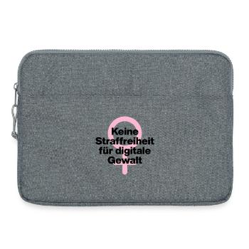 KEINE STRAFREIHEIT FÜR DIGITALE GEWALT! ♀ GIRLS - Laptoptasche 15" - Grau meliert - Vorne