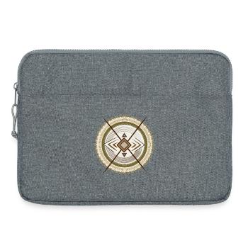 Geometrisches Tribal-Mandala Emblem - Laptoptasche 15" - Grau meliert - Vorne