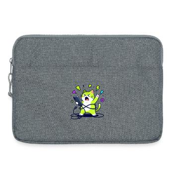 Overwhelmed funny geek chat with phone - Laptop bag 15" - heather grey - Front