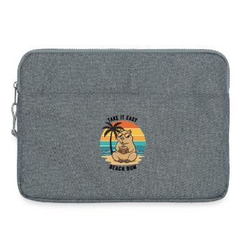 Capybara Beach Bum, ganz ruhig - Laptoptasche 15" - Grau meliert - Vorne