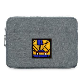 Stained Glass Skateboarder Graphic - Laptop bag 15" - heather grey - Front