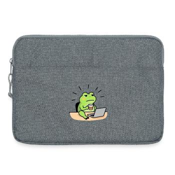 Froschkaffee und Laptop - Laptoptasche 15" - Grau meliert - Vorne