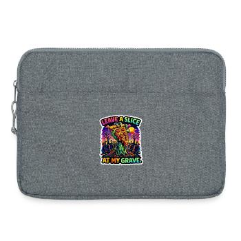 Zombie Stück Pizza am Grab  - Laptoptasche 15" - Grau meliert - Vorne