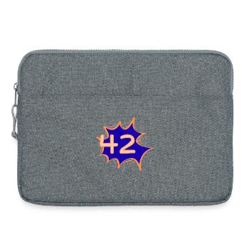 42 – Die Antwort auf alles | Comic Style T-Shirt - Laptoptasche 15" - Grau meliert - Vorne