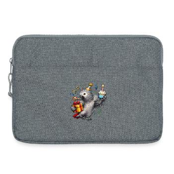 African grey parrot birthday - Laptop bag 15" - heather grey - Front