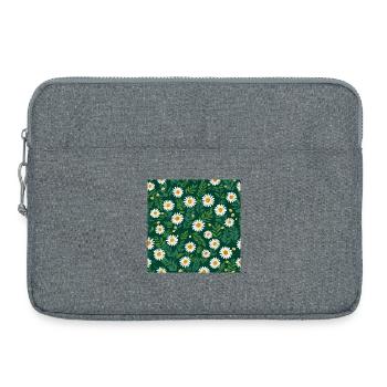 Fleurs de marguerite - Sacoche pour ordinateur portable 15 pouces - gris chiné - Devant