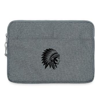 Coiffe de chef amérindien - Sacoche pour ordinateur portable 15 pouces - gris chiné - Devant