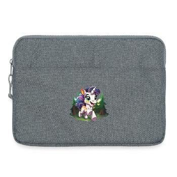 Licorne colorée de la forêt heureuse - Sacoche pour ordinateur portable 15 pouces - gris chiné - Devant