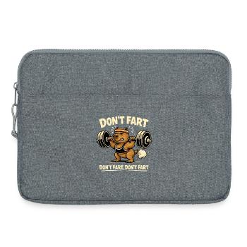 Lustiges Gym Capybara - Don't Fart - Gewichtheben - Laptoptasche 15" - Grau meliert - Vorne