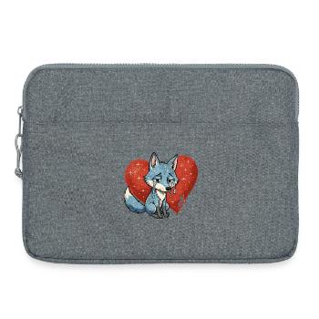Fuchs tier traurig symbol herz gebrochen  - Laptoptasche 15" - Grau meliert - Vorne