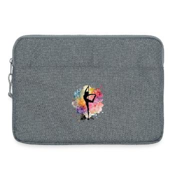 Pole Dance Silhouette – Watercolor Art Design - Laptop bag 15" - heather grey - Front
