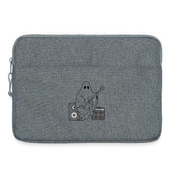 Ghost Playing Electric Bass Guitar - Halloween - Laptop bag 15" - heather grey - Front