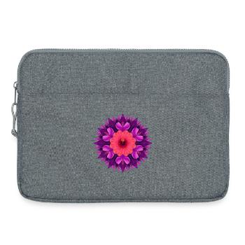 Flower Mandala in Purple Orange - Laptop bag 15" - heather grey - Front