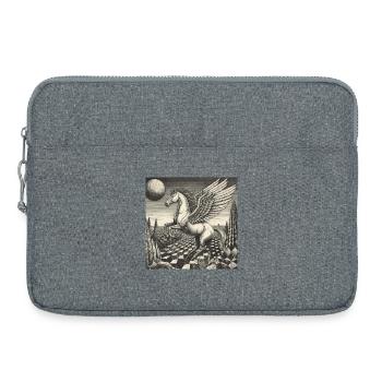 Winghorse above lunar land - Laptop bag 15" - heather grey - Front