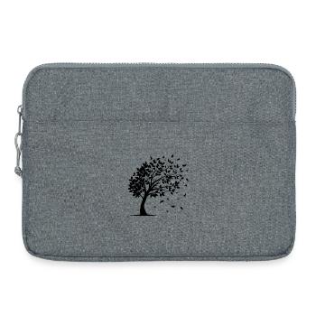 Le vent emportant les feuilles des arbres - Sacoche pour ordinateur portable 15 pouces - gris chiné - Devant