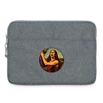 Femme Pop Art avec Aubergine - Sacoche pour ordinateur portable 15 pouces - gris chiné - Devant