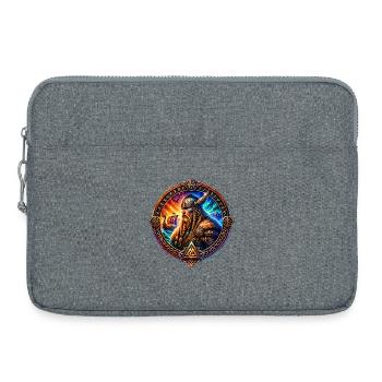Guerriers vikings dans l’anneau des runes - Sacoche pour ordinateur portable 15 pouces - gris chiné - Devant