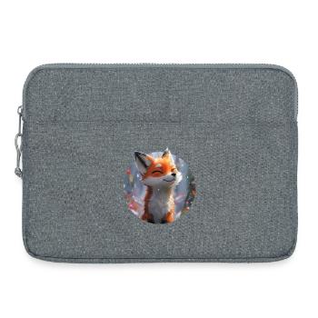 Renard mignon - Sacoche pour ordinateur portable 15 pouces - gris chiné - Devant