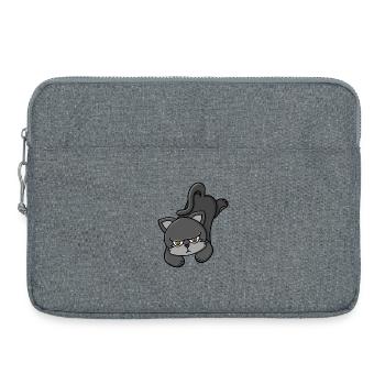 Mürrische Graukatze - Laptoptasche 15" - Grau meliert - Vorne