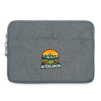 Interlaken Switzerland Retro Sunset Mountain Art - Laptop bag 15" - heather grey - Front