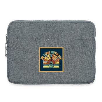 In tune with Joy - Retro Sunset and Ukulele - Laptop bag 15" - heather grey - Front
