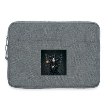 Dunkle Fee mit Flügeln - Laptoptasche 15" - Grau meliert - Vorne