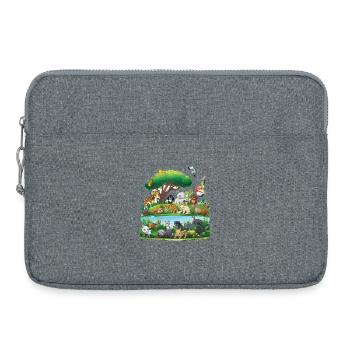 Forest animal paradise by the river - Laptop bag 15" - heather grey - Front