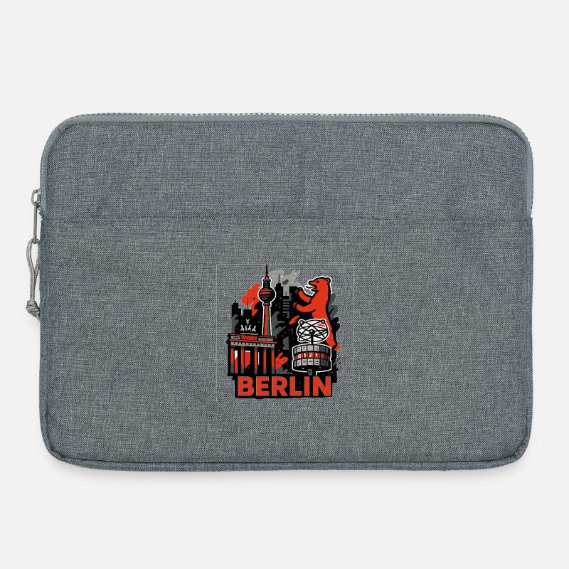 Berlin Skyline Bear - Sacoche pour ordinateur portable 15 pouces - gris chiné