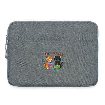 Counting Kittens Knitting Duo - Laptop bag 15" - heather grey - Front
